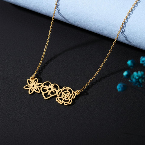 14K Gold Birth Flower Necklace - 12-24 in M.0041