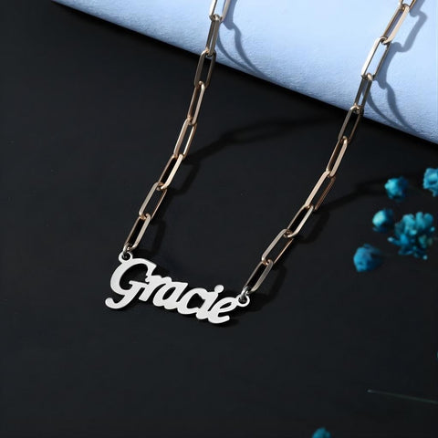 14K Gold Name Necklace with Birthstone - 12-24 in M.0027