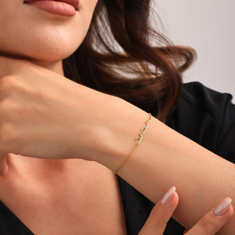 14K Gold Arabic Name Bracelet - 3.5-10 in M.0275