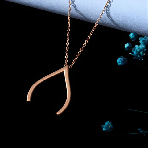 14K Gold Ring Holder Necklace Wishbone - 12-24 in M.0183