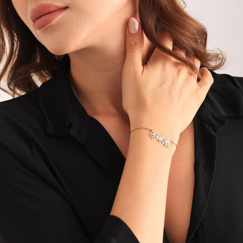 14K Gold Birth Flower Bracelet - 3.5-10 in M.0042