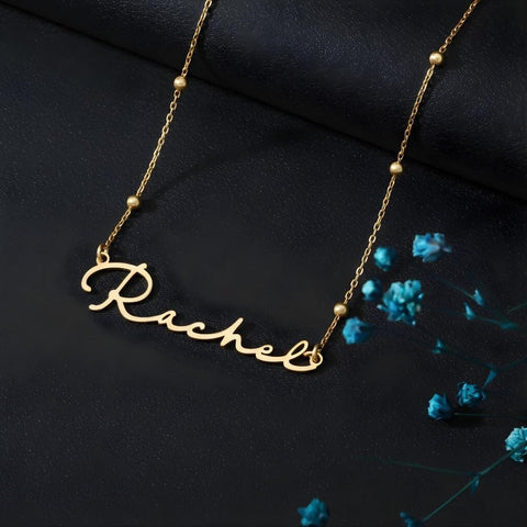14K Gold Name Necklace with Birthstone - 12-24 in M.0027