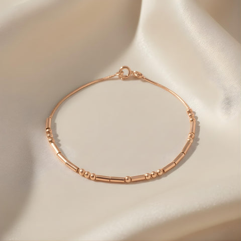 14K Gold Morse Code Bracelet - 3.5-10 in M.0602