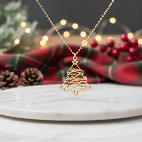 14K Gold Christmas Tree Name Necklace - 12-24 in M.0597