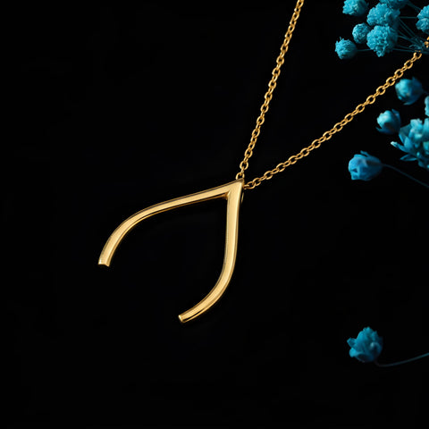 14K Gold Ring Holder Necklace Wishbone - 12-24 in M.0183