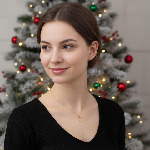 14K Gold Winter Glove Necklace - 12-24 in M.0584