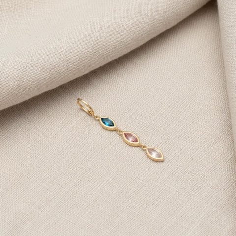 14K Gold Marquise Drop Birthstone Earrings - M.0604
