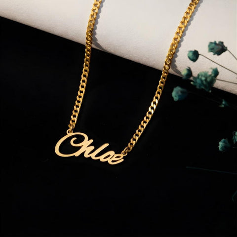 14K Gold Name Necklace with Birthstone - 12-24 in M.0027