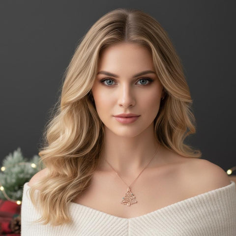 14K Gold Christmas Tree Name Necklace - 12-24 in M.0597