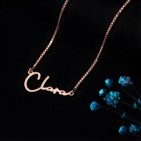 14K Gold Name Necklace with Birthstone - 12-24 in M.0027