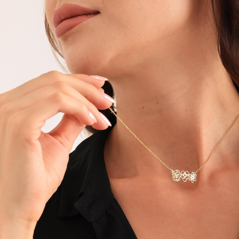 14K Gold Birth Flower Necklace - 12-24 in M.0041