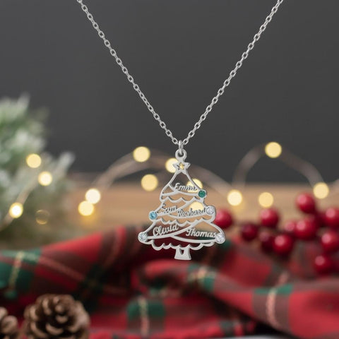 14K Gold Christmas Tree Name Necklace - 12-24 in M.0597