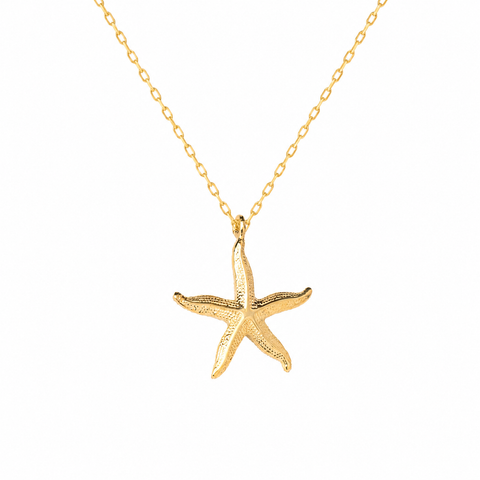 14K Gold Plated Starfish Necklace - 12-24 in M.0511