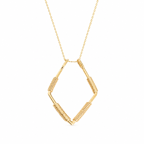 14K Gold Plated Square Ring Holder Necklace - 12-24 in M.0512