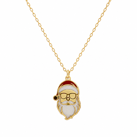 14K Gold Plated Santa Necklace - 12-24 in M.0585