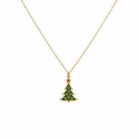 14K Gold Plated Christmas Tree Necklace - 12-24 in M.0591