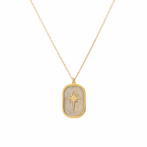 14K Gold Plated North Star Necklace - 12-24 in M.0592