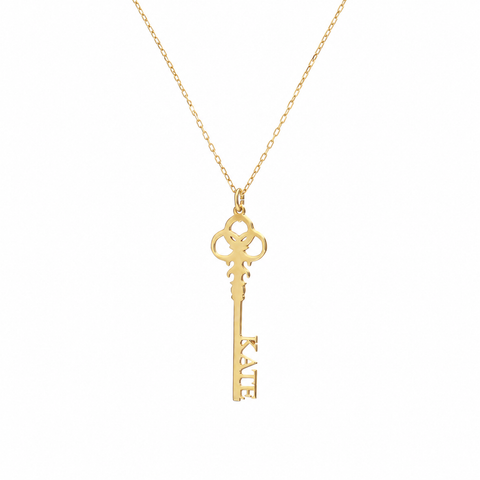 14K Gold Plated Key Name Necklace - 12-24 in M.0598