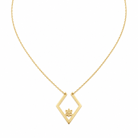 14K Gold Plated Ring Holder Birth Flower Necklace - 12-24 in M.0612