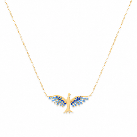 14K Gold Plated Phoenix Bird Necklace - 12-24 in M.0069