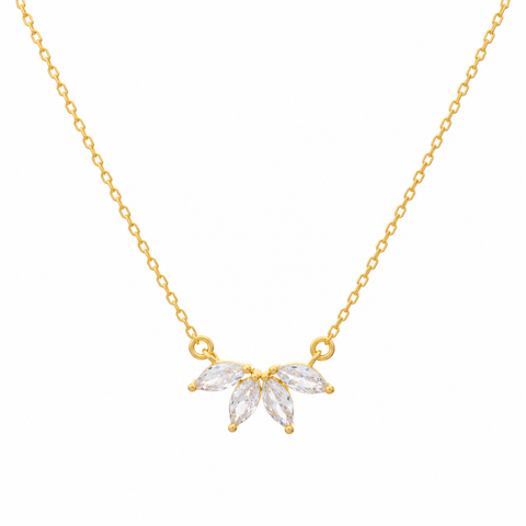 14K Gold Plated Marquise Diamond Necklace - 12-24 in M.0060