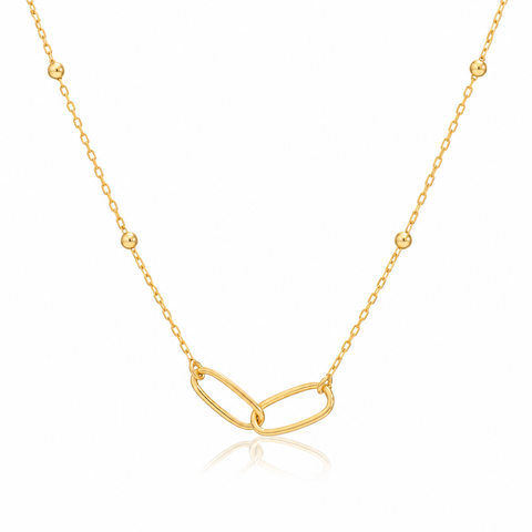 14K Gold Plated Linked Pendant Necklace - 12-24 in M.0062