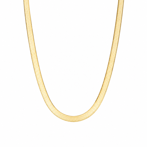 14K Gold Plated Herringbone Chain Necklace - 12-24 in M.0064