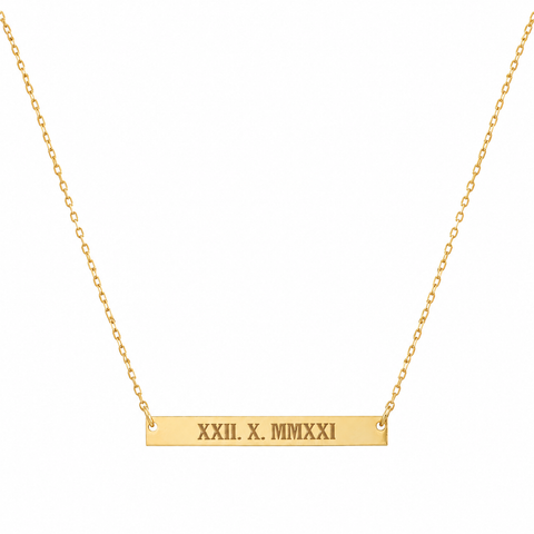 14K Gold Plated Horizontal Bar Necklace - 12-24 in M.0067