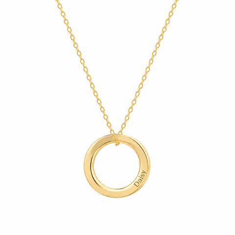 14K Gold Plated Circle Linked Necklace - 12-24 in M.0214
