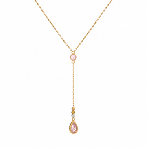 14K Gold Plated Drop Birthstone Necklace - 12-24 in M.0333