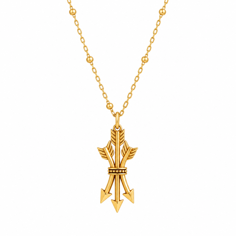 14K Gold Plated Three Arrow Necklace - 12-24 in M.0442