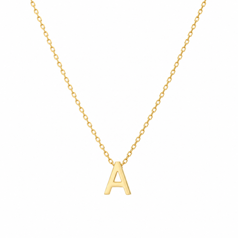 14K Gold Plated Initial Necklace - 12-24 in M.0040