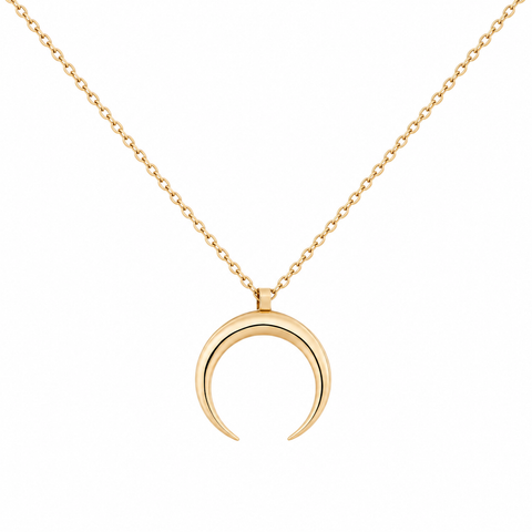 14K Gold Plated Upside Down Moon Necklace - 12-24 in M.0134