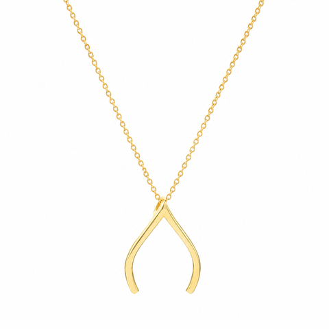 14K Gold Plated Ring Holder Necklace Wishbone - 12-24 in M.0183