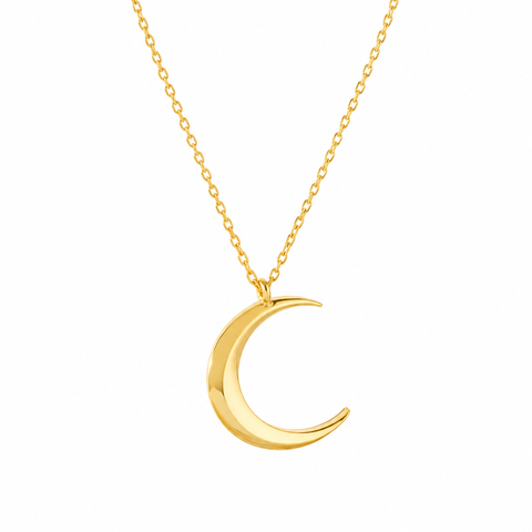 14K Gold Plated Moon Necklace - 12-24 in M.0191