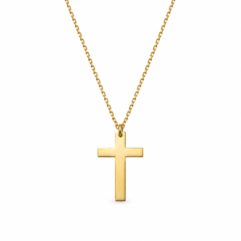 14K Gold Plated Cross Necklace - 12-24 in M.0227