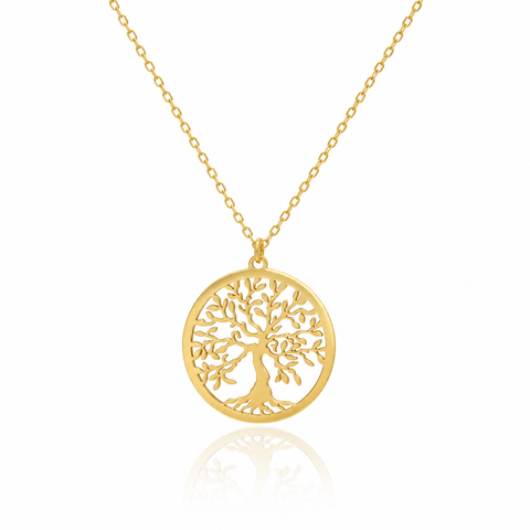 14K Gold Plated Tree of Life Necklace - 12-24 in M.0288