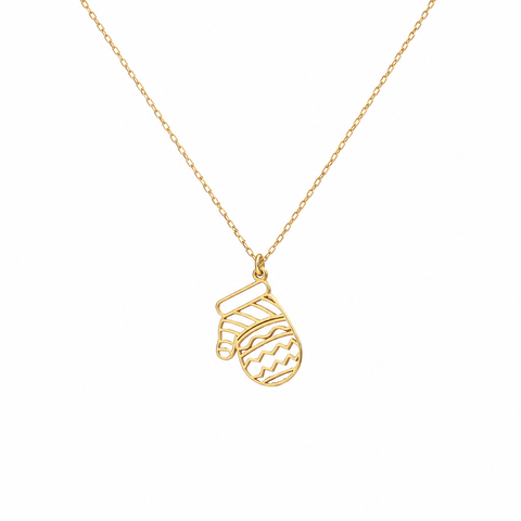 14K Gold Plated Winter Glove Necklace - 12-24 in M.0584