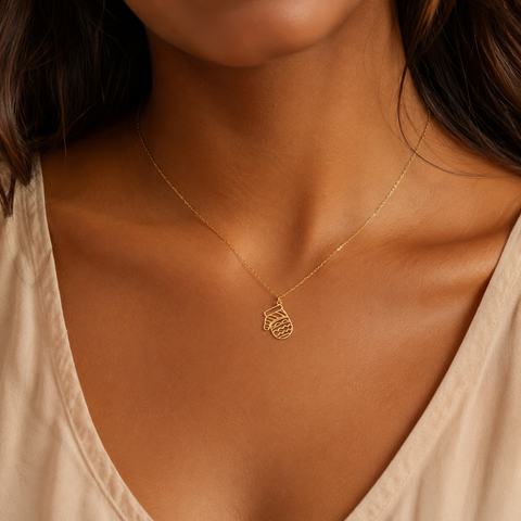 14K Gold Plated Winter Glove Necklace - 12-24 in M.0584