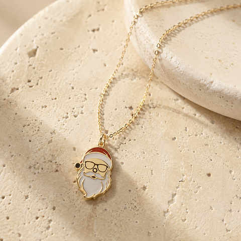 14K Gold Plated Santa Necklace - 12-24 in M.0585