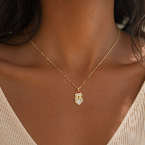 14K Gold Plated Santa Necklace - 12-24 in M.0585