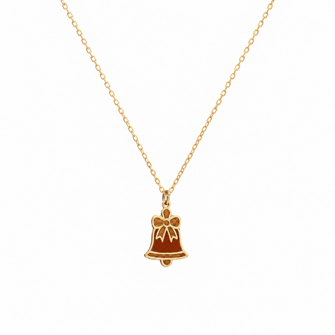 14K Gold Plated Christmas Bell Necklace - 12-24 in M.0590