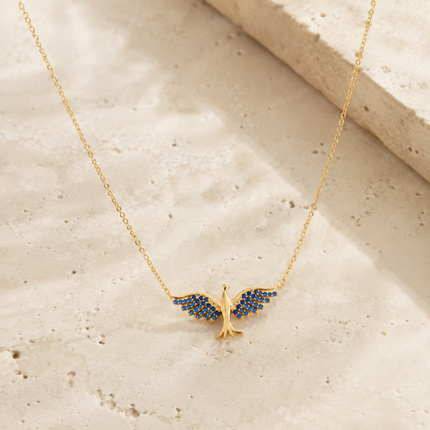 14K Gold Plated Phoenix Bird Necklace - 12-24 in M.0069
