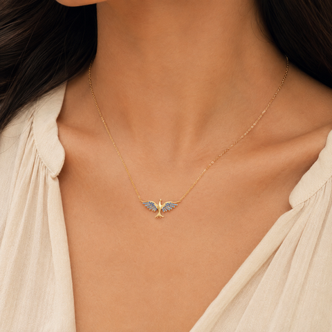 14K Gold Plated Phoenix Bird Necklace - 12-24 in M.0069