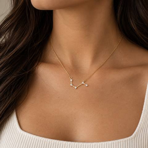 14K Gold Plated Birthstone Zodiac Necklace - 12-24 in M.0567