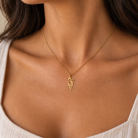 14K Gold Plated Breathe Necklace - 12-24 in M.0026