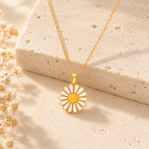 14K Gold Plated Openable Daisy Name Necklace - 12-24 in M.0063