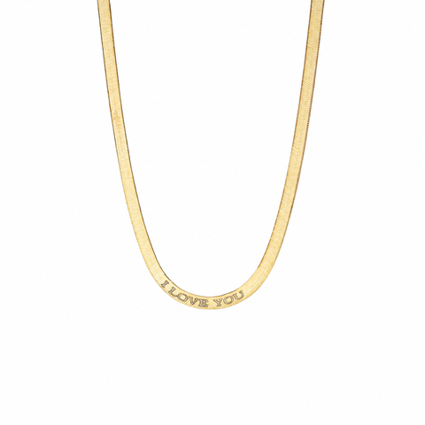 14K Gold Plated Herringbone Chain Necklace - 12-24 in M.0064