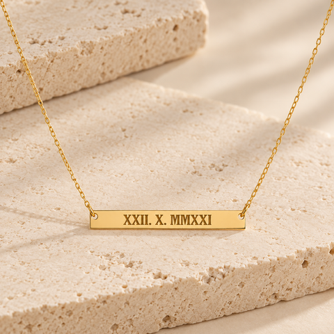 14K Gold Plated Horizontal Bar Necklace - 12-24 in M.0067