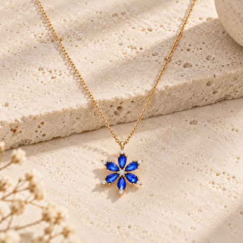 14K Gold Plated Magnolia Necklace - 12-24 in M.0257
